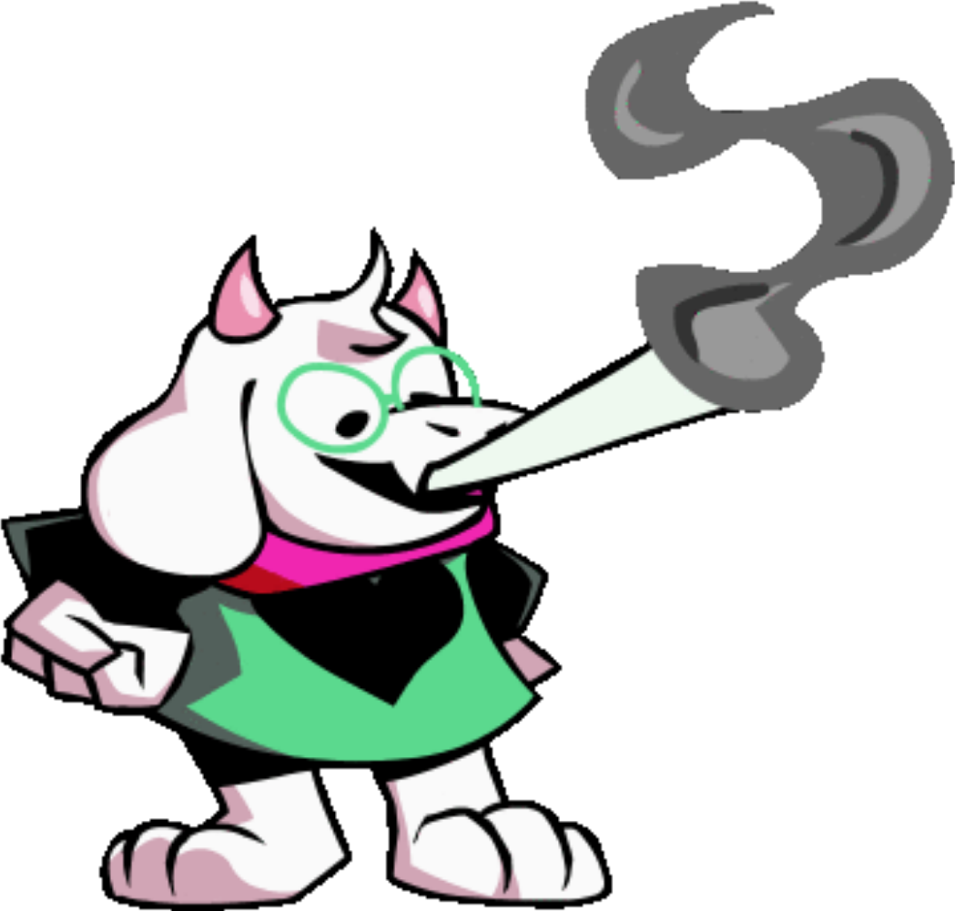 Ralsei smoking. Shuro.